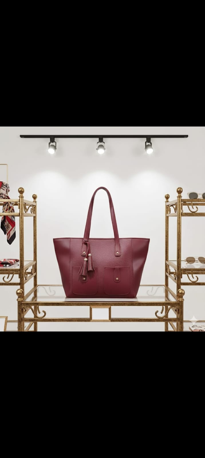 Duo-Tone Double Pocket Tassel Tote —   handbag by HandbagsAvenue